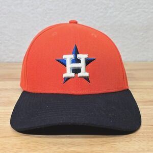 New Era Houston Astros Cap Classic‎ Logo Strapback Hat Navy Orange One Size